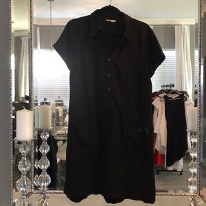 Black button up dress